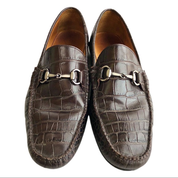 Peter Millar Bit Croc Loafer Brown 